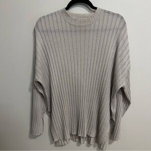 H&M Ribbed Sweater Relaxed Fit Oversized Long Sleeve Classic Grey Lounge Work